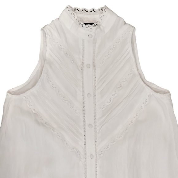 Tuckernuck Pomander Place Dutton Sleeveless Eyelet Trim Dress White Women’s XS - Picture 7 of 9